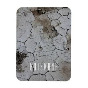 Botswana Landscape Salt Pans Cracked Dry Mud Magnet