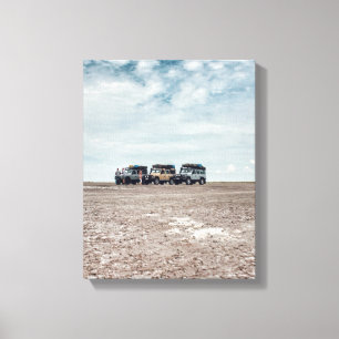 Botswana Makgadikgadi Salt Pans Car 4x4 Cars Canvas Print