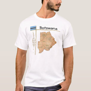 Botswana Map + Flag + Title T-Shirt