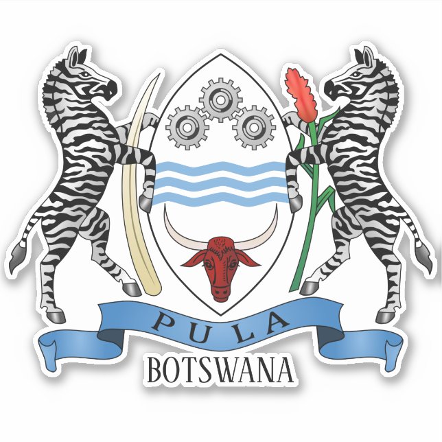 Botswana National Coat Of Arms Patriotic (Front)