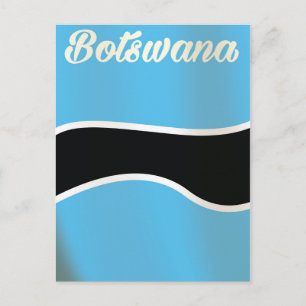 Botswana National Flag vintage style travel poster Postcard