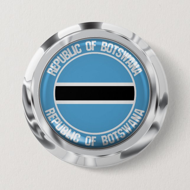 Botswana Round Emblem 3 Inch Round Button (Front)