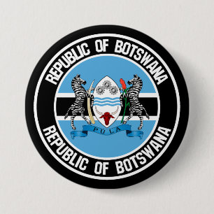 Botswana Round Emblem 3 Inch Round Button