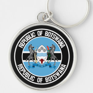 Botswana Round Emblem Keychain