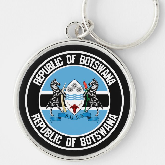 Botswana Round Emblem Keychain (Front)