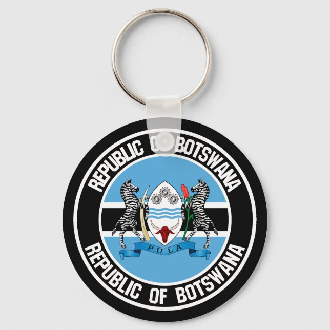 Botswana Round Emblem Keychain (Front)