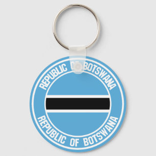 Botswana Round Emblem Keychain