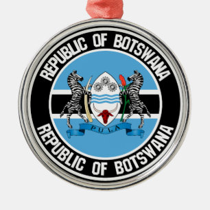 Botswana Round Emblem Metal Ornament