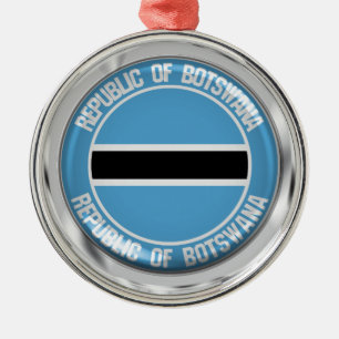 Botswana Round Emblem Metal Ornament