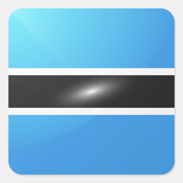 Botswana square glossy flag sticker (Front)