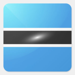 Botswana square glossy flag sticker