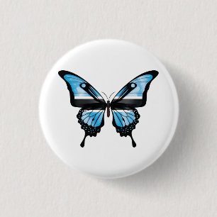 Botswana Swallowtail Butterfly Flag Sticker 1 Inch Round Button