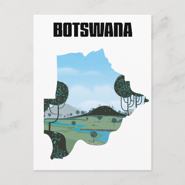 Botswana travel poster postcard (Front)