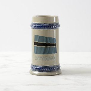 Botswana Waving Flag with Name Beer Stein