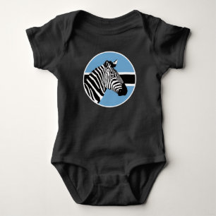 Botswana Zebra Batswana National Animal Flag Baby Bodysuit