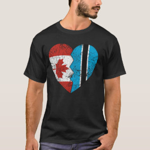 Botswanan Canadian Flags Heart Canada Botswana Roo T-Shirt