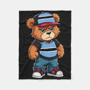 Botswanan Flag Teddy Bear Botswana Hip Hop  Fleece Blanket