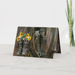 Botte Cowboy Cheval Sunflowers Rustic Barne Non