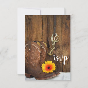 Botte de cowboy Daisy Horse Bit Barn Mariage RSVP