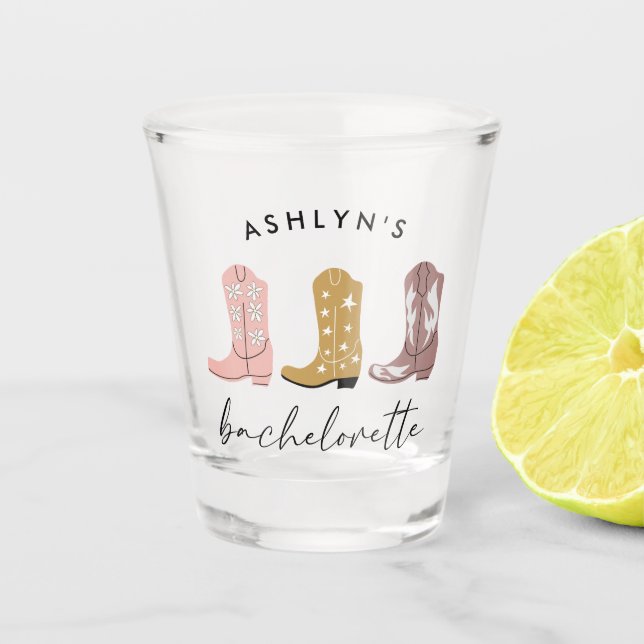 Botte de cowboy occidentale Bachelorette verre de  (Devant)