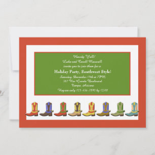 Bottes dans une invitation de fête de vacances de
