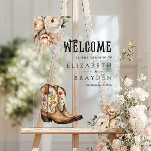 Bottes de cowboy occidentales Fleurs Mariage Bienv