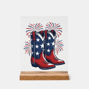 Bottes de cowboy patriotiques conception de chemis