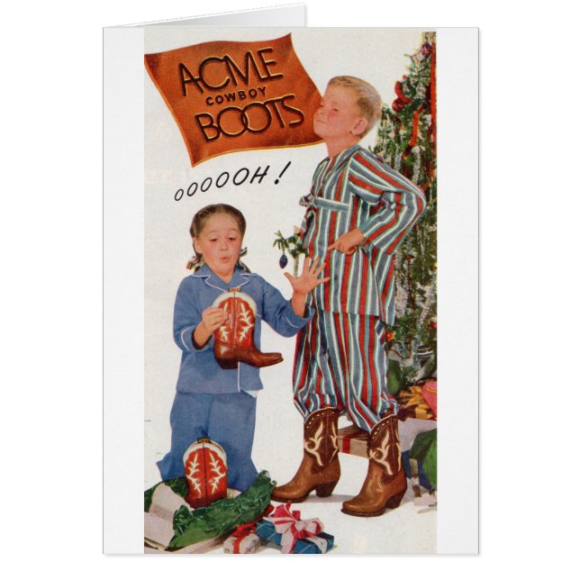 bottes de cowboy pour Noël au début des années 195 (Devant)