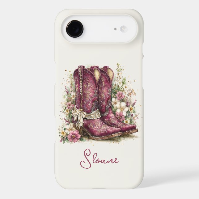 Bottes Élégantes avec Monogramme de Fleurs (Verso)