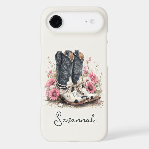 Bottes élégantes en cuir de vache avec monogramme
