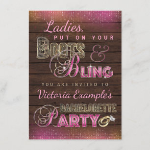 Bottes et invitations de partie de Bling