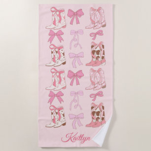 Bottes et vaches Girly Western Serviette personnal