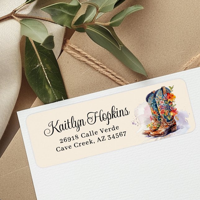 Bottes Pour Femme Avec Fleurs Étiquettes D'Adresse (Créateur téléchargé)