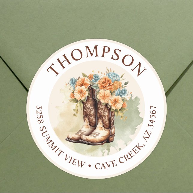 Bottes Pour Femme Avec Fleurs Étiquettes D'Adresse (Créateur téléchargé)
