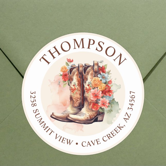 Bottes Pour Femme Avec Fleurs Étiquettes D'Adresse (Créateur téléchargé)