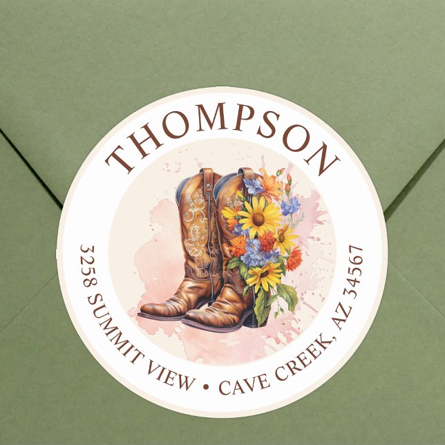 Bottes Pour Femme Avec Fleurs Étiquettes D'Adresse (Créateur téléchargé)