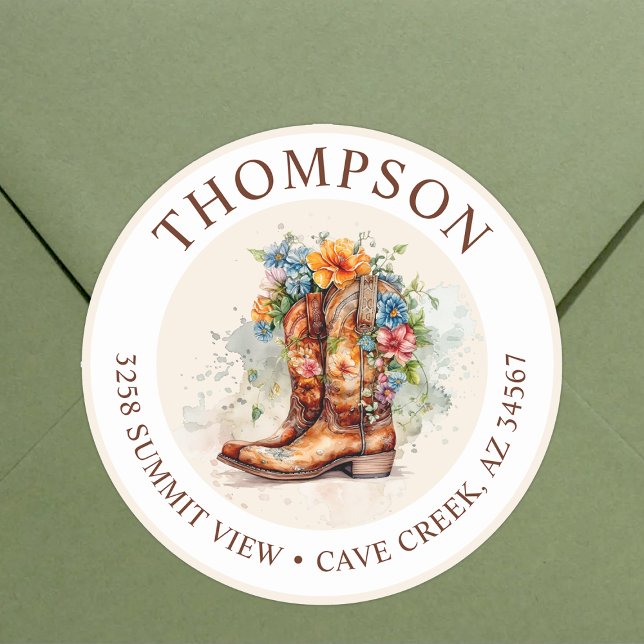 Bottes Pour Femme Avec Fleurs Étiquettes D'Adresse (Créateur téléchargé)