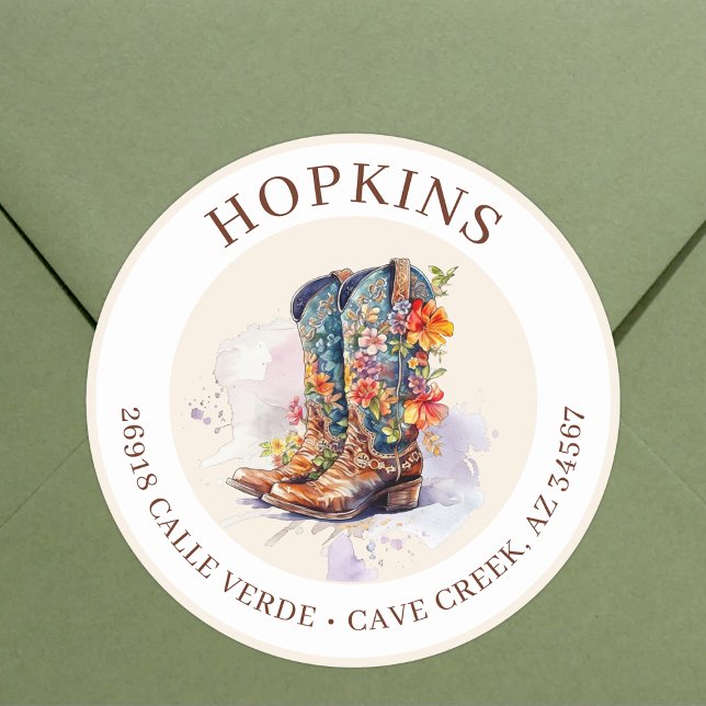Bottes Pour Femme Avec Fleurs Étiquettes D'Adresse (Créateur téléchargé)