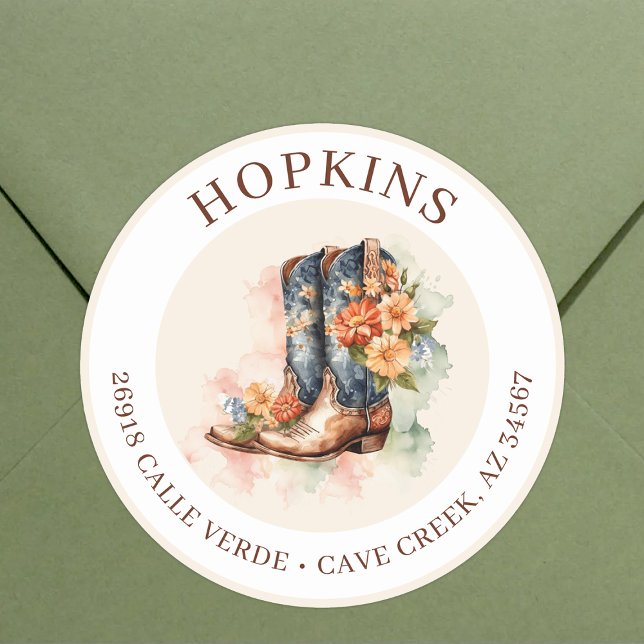 Bottes Pour Femme Avec Fleurs Étiquettes D'Adresse (Créateur téléchargé)