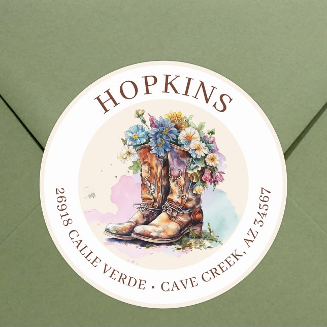 Bottes Pour Femme Avec Fleurs Étiquettes D'Adresse (Créateur téléchargé)