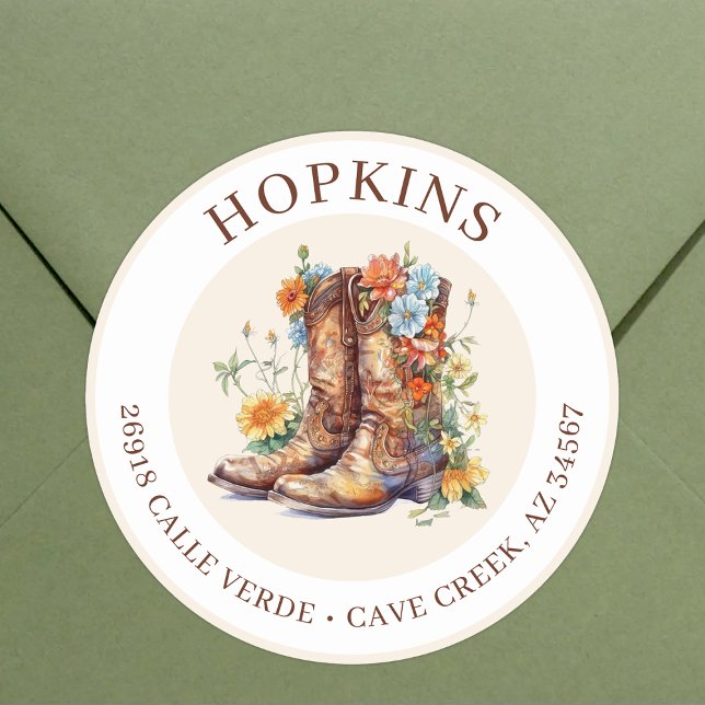 Bottes Pour Femme Avec Fleurs Étiquettes D'Adresse (Créateur téléchargé)