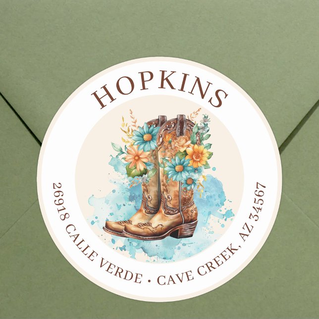 Bottes Pour Femme Avec Fleurs Étiquettes D'Adresse (Créateur téléchargé)