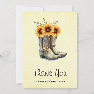 Bottes rustiques Cowboy avec Merci de tournesol
