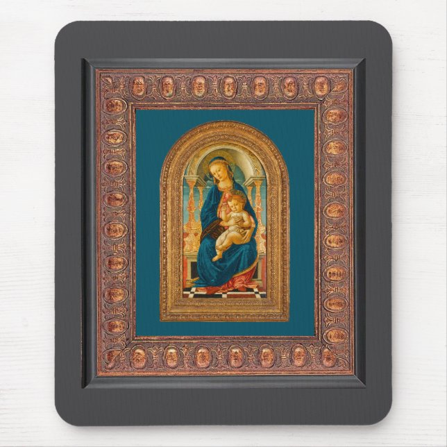 Botticelli (1445-1510) Madonna & Child Enthroned C Mouse Pad (Front)