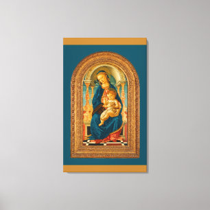 Botticelli (1445-1510) Madonna & Child Enthroned  Canvas Print