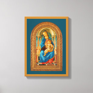 Botticelli (1445-1510) Madonna & Child Enthroned  Canvas Print