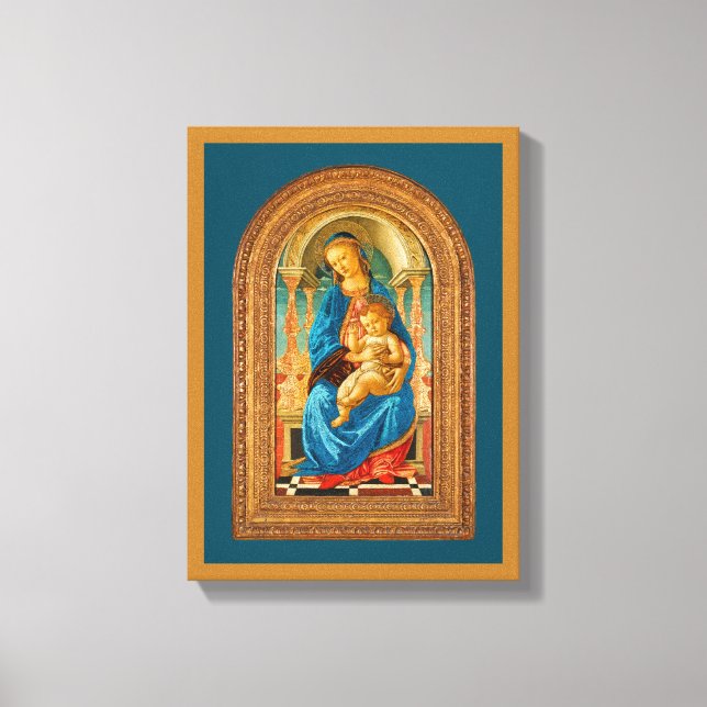 Botticelli (1445-1510) Madonna & Child Enthroned  Canvas Print (Front)