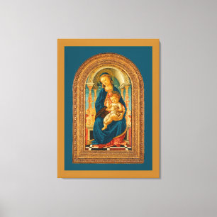 Botticelli (1445-1510) Madonna & Child Enthroned  Canvas Print