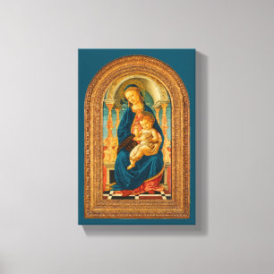 Botticelli (1445-1510) Madonna & Child Enthroned Canvas Print
