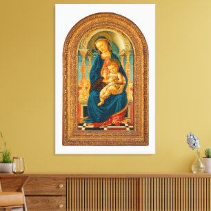 Botticelli (1445-1510) Madonna & Child Enthroned  Canvas Print